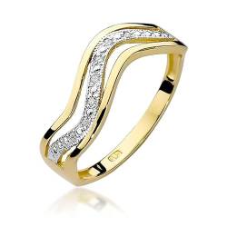 Damen Versprechen Ring Verlobungsring Antragsring 585 14k Gold Gelbgold natürlicher echt Diamant Brillanten von Lumari Gold