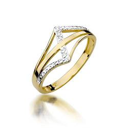 Damen Versprechen Ring Verlobungsring Antragsring 585 14k Gold Gelbgold natürlicher echt Diamant Brillanten von Lumari Gold