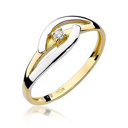 Damen Versprechen Ring Verlobungsring Antragsring 585 14k Gold Gelbgold natürlicher echt Diamant Brillanten von Lumari Gold