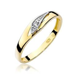 Damen Versprechen Ring Verlobungsring Antragsring 585 14k Gold Gelbgold natürlicher echt Diamant Brillanten von Lumari Gold