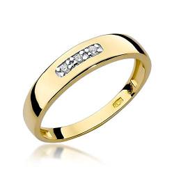 Damen Versprechen Ring Verlobungsring Antragsring 585 14k Gold Gelbgold natürlicher echt Diamanten Brillanten von Lumari Gold