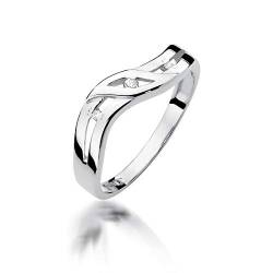Damen Versprechen Ring Verlobungsring Antragsring 585 14k Gold Weißgold natürlicher echt Diamant Brillanten von Lumari Gold