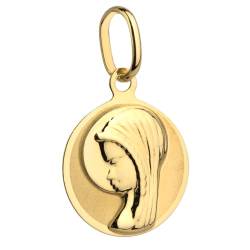 Lumari Gold Anhänger Heilige Jungfrau Maria Gold Gelbgold 585 14K Goldanhänger Kettenanhänger Gottesmutter Medaille Medaillon Kreis Damen Mädchen Jungen Kinder von Lumari Gold