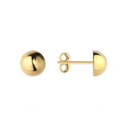 Lumari Gold Damen Ohrringe Stecker 585 14k Gold Gelbgold Ohrstecker Halbkugel 5x5mm von Lumari Gold