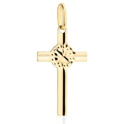 Lumari Gold Kreuz Anhänger Gold Gelbgold 585 14K Goldanhänger Kettenanhänger für Damen Mädchen Jungen Kinder von Lumari Gold