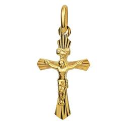Lumari Gold Kreuz Anhänger Gold Gelbgold 585 14K Goldanhänger Kettenanhänger für Damen Mädchen Jungen Kinder von Lumari Gold