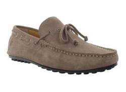 Mokassin LUMBERJACK Gr. 44, grau (taupe) Herren Schuhe Slipper Slipper, Bootsschuh mit Veloursleder-Schnürsenkeln von Lumberjack