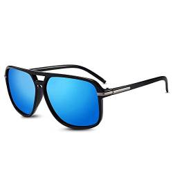LumiSyne Herren Polarisiert Fahren Verspiegelt Sonnenbrille Ultra Leicht Doppelte Brücke Quadratische Sonnenbrille UV 400 Schutz Sport im Freien Brillen Geschenkbox Blau von LumiSyne