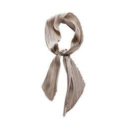 LumiSyne Plissierter Quadratisch Schal Für Damen Einfarbig Seidig Satin Halstuch Leicht Bandana Kopftuch Kopfschmuck Haarschal von LumiSyne