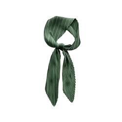 LumiSyne Plissierter Quadratisch Schal Für Damen Einfarbig Seidig Satin Halstuch Leicht Bandana Kopftuch Kopfschmuck Haarschal von LumiSyne