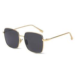 LumiSyne Polarisierte Sonnenbrille Damen Herren Mode Farbene Linse Verlaufsglas Oder Verspiegelt Retro Quadratischer Metallrahmen UV400 Schutz Ultraleicht Brille Paar Stil Draußen Reise von LumiSyne