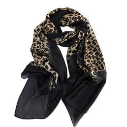 LumiSyne Seidenschal Damen Warm Weich Seidentuch Herbst Winter Animal Print Schal Leopard Pfau Pferd Muster Lange Halstücher Sonnenschut Stola Ganzjährig von LumiSyne