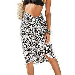 LumiSyne Strandkleider Für Damen Chiffon Pareo Bikini Cover Ups Einfarbige/Leoparden Muster Sexy Badeanzug Wickelröcke Sommer Bademode Lang Strand Wrap Sarong von LumiSyne