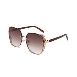 LumiSyne Übergroß Polarisiert Sonnenbrille Herren Damen Transparente Farbverlauf Linsen Hohle Metall Rahmen Frauen Sonnenbrillen UV400 Schutz Blendschutz Mode Schatten Brille Für Outdoor Reisen Fahren von LumiSyne