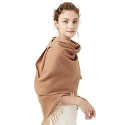 LumiSyne Winter Senior Kaschmir Schal Für Damen Pashminaschal Unifarben Mit Quasten Lang Und Verdickt Schals Tücher Hochzeit Stola von LumiSyne