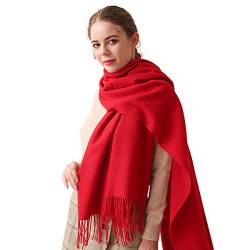 LumiSyne Winter Senior Kaschmir Schal Für Damen Pashminaschal Unifarben Mit Quasten Lang Und Verdickt Schals Tücher Hochzeit Stola von LumiSyne