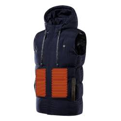 Beheizbare Weste für Herren Elektrisch USB Heizwesten Beheizte Jacke Waschbare Winter Warme Weste für Outdoor-Aktivitäten für Camping Skifahren Angeln von Luming