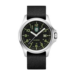 Luminox - G Kollektion Patagonia Steel - Herren Uhr - Aus der Schweiz 43mm - X2.2517 - Taucheruhr mit Datumsanzeige Edelstahl-Gehäuse schwarzes Armband/Zifferblatt grüne Ziffern - 100m Wasserdicht von Luminox