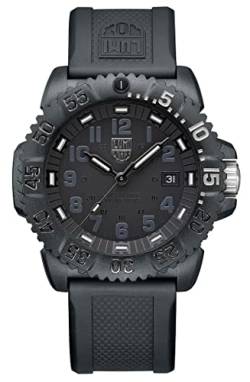 Luminox Herren Analog Schweizer Quarzwerk Uhr mit Kautschuk Armband XS.3051.GO.NSF, Schwarz von Luminox