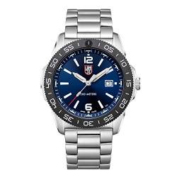 Luminox Pacific Diver XS.3123 Herrenuhr 44mm - Taucheruhr in Silber/Blau mit Datumsanzeige 200m wasserdicht Saphirglas von Luminox