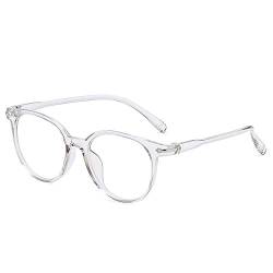 Luo-401XX Unisex runder Brillenrahmen, transparenter Brillenschutz, klare Gläser, Brillenrahmen, Transparent Grau, One size von Luo-401XX