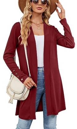 Luotelk Damen Strickjacke Langarm Casual Open Front Strick Drapiert Lange Unregelmäßiger Cardigan Elegant Gestrickt Jacke(XL) von Luotelk