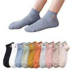 5 Paar Lustige Damen Socken Baumwolle, Mädchen Bunte Socken Komfortabel Niedlich Cartoon kurz Sneaker Socken Frauen Socken von Lupy