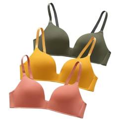 Lupy 3 Stück Sports BH Mädchen Teenager Bustier Soft BH Nahtlose Bra Ohne Bügel Bralette Komfort BH Bequem Yoga BH Top für Damen und Mädchen von Lupy