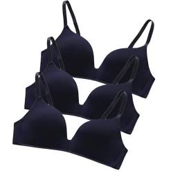 Lupy 3 Stück Sports BH Mädchen Teenager Bustier Soft BH Nahtlose Bra Ohne Bügel Bralette Komfort BH Bequem Yoga BH Top für Damen und Mädchen von Lupy