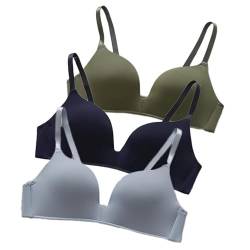 Lupy 3 Stück Sports BH Mädchen Teenager Bustier Soft BH Nahtlose Bra Ohne Bügel Bralette Komfort BH Bequem Yoga BH Top für Damen und Mädchen von Lupy