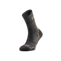 LURBEL Agres Five Merinowolle Socken Outdoor Socken Thermo Socken Trekking Socken Atmungsaktive Socken, Grau / Senf, M von Lurbel