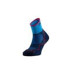 LURBEL Desafio Three Trailrunning-Socken, Anti-Blasen-Socke, geruchshemmend, atmungsaktive Bergsocken, Unisex, für Damen und Herren, Marineblau / Fuchsia, XL von Lurbel