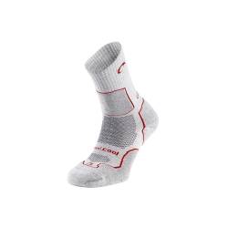 LURBEL Logan, nahtlose Socken, Trekkingsocken, Anti-Blasen-Socken, geruchshemmend, atmungsaktiv, Unisex-Socken., Eisgrau/Rot, L von Lurbel