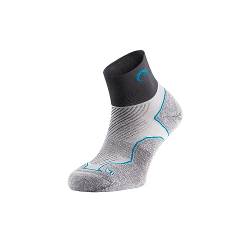 Lurbel Distance, Laufsocken, nahtlose Socken, Anti-Blasen- und geruchshemmende Socken, atmungsaktiv, Laufsocken, Unisex, Grau/türkis, XL von Lurbel