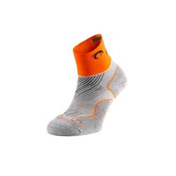 Lurbel Distance Laufsocken, nahtlose Socken, Anti-Blasen- und geruchshemmende Socken, atmungsaktiv, Laufsocken, Unisex., Grau/Orange, M von Lurbel