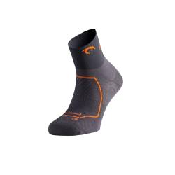 Lurbel Race Laufsocken, leichte Socken, Anti-Blasen-Socken, atmungsaktiv, geruchshemmend, nahtlose Socke, Knöchelsocke, Marengo/Orange, L von Lurbel