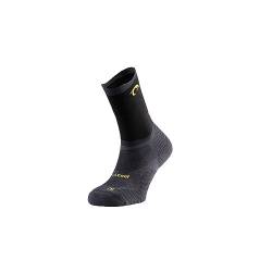 Lurbel Rise Five Trailrunning-Socken, atmungsaktiv, Anti-Blasen-Socken, Unisex, hohe Laufsocke., Grau / Schwarz, M von Lurbel