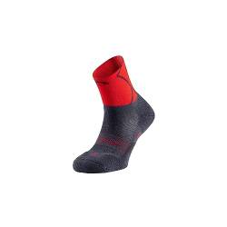 Lurbel Track Trail Running-Socken, Anti-Bläschen-Socken, atmungsaktive und geruchshemmende Socken, Laufsocken, Herrensocken, Unisex., Dunkelgrau/Rot, Large von Lurbel