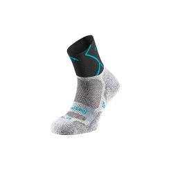 Lurbel Track Trail Running-Socken, Anti-Bläschen-Socken, atmungsaktive und geruchshemmende Socken, Laufsocken, Herrensocken, Unisex., Eisgrau/Türkis, Large von Lurbel