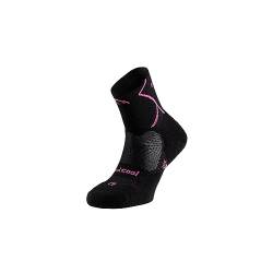 Lurbel Track Trail Running-Socken, Anti-Bläschen-Socken, atmungsaktive und geruchshemmende Socken, Laufsocken, Herrensocken, Unisex., Schwarz / Fuchsia, Small von Lurbel