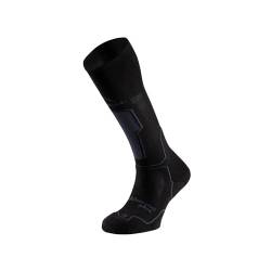 Lurbel Wetterfahne Evo Six Skisocken Thermo Socken Hohe Socken Nahtlose Socken Sportsocken Unisex, Schwarz, Grau, M von Lurbel