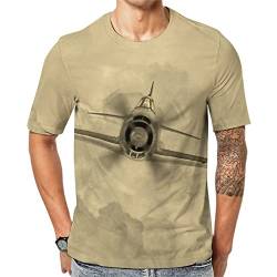 Herren-T-Shirt Flugzeug T-Shirt Mit Kurzen Ärmeln T-Shirt Mit Rundhalsausschnitt von Lurnise