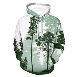 Lurnise Hoodie Für Erwachsene Wald-Bäume Sweatshirts Hoody Mit Tasche Für Herren Damen von Lurnise