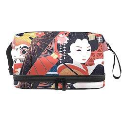 Makeup-Reisekoffer Japan-Element wasserdichte Reißverschlusstasche Reise-Kosmetik-Organizer Für Frauen von Lurnise