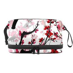 Makeup-Reisekoffer Kirschblüten wasserdichte Reißverschlusstasche Reise-Kosmetik-Organizer Für Frauen von Lurnise