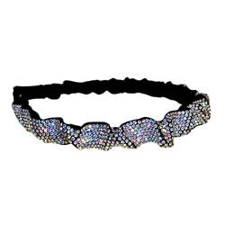 Lurrose 1stk Stirnband Haarreifen Aus Strass Bling Haar Hoop Haargummis Für Damenhaar Funkelnde Haarreifen Diamant-kopfbedeckung Hochzeit Haar Hoop Breit Frau Liner Kristall Flanell von Lurrose