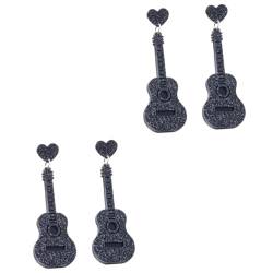 Lurrose 2 Paar Ohrringe weihnachtsgeschenke weihnachts präsente beschläge Ohrstecker für Damen baumelndes Ohrzubehör schicker Ohrschmuck Ohrhänger Gitarre Ohrclip Ohrhaken Fräulein Acryl von Lurrose