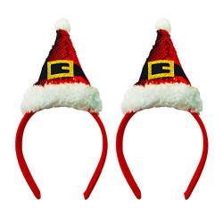 Lurrose 2 x Weihnachtshaarreifen, Pailletten-Stirnbänder, modische Party-Kopfbedeckung für Kinder und Mädchen von Lurrose