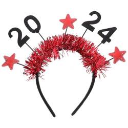Lurrose 2024 Haarbänder für das neue Jahr glitzernder Lametta-Kopfschmuck Stirnband deko Party-Kopfschmuck Neujahrskopfbedeckung für Erwachsene Erwachsener Pailletten Haarschmuck schmücken von Lurrose