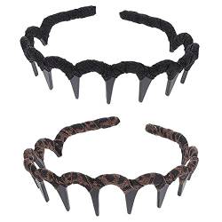 Lurrose 2Pcs Kunststoff Sharks Zahn Stirnband Zickzack Zahn Haar Kamm Stirnband Kunststoff Wellig Haarband Haar Kamm Hoop Zubehör für Frauen Mädchen von Lurrose